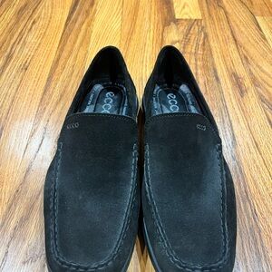 Ecco Men's Loafers BIck Suede 43 (9-9.5) USA Arch Support Contour Heel Cushion